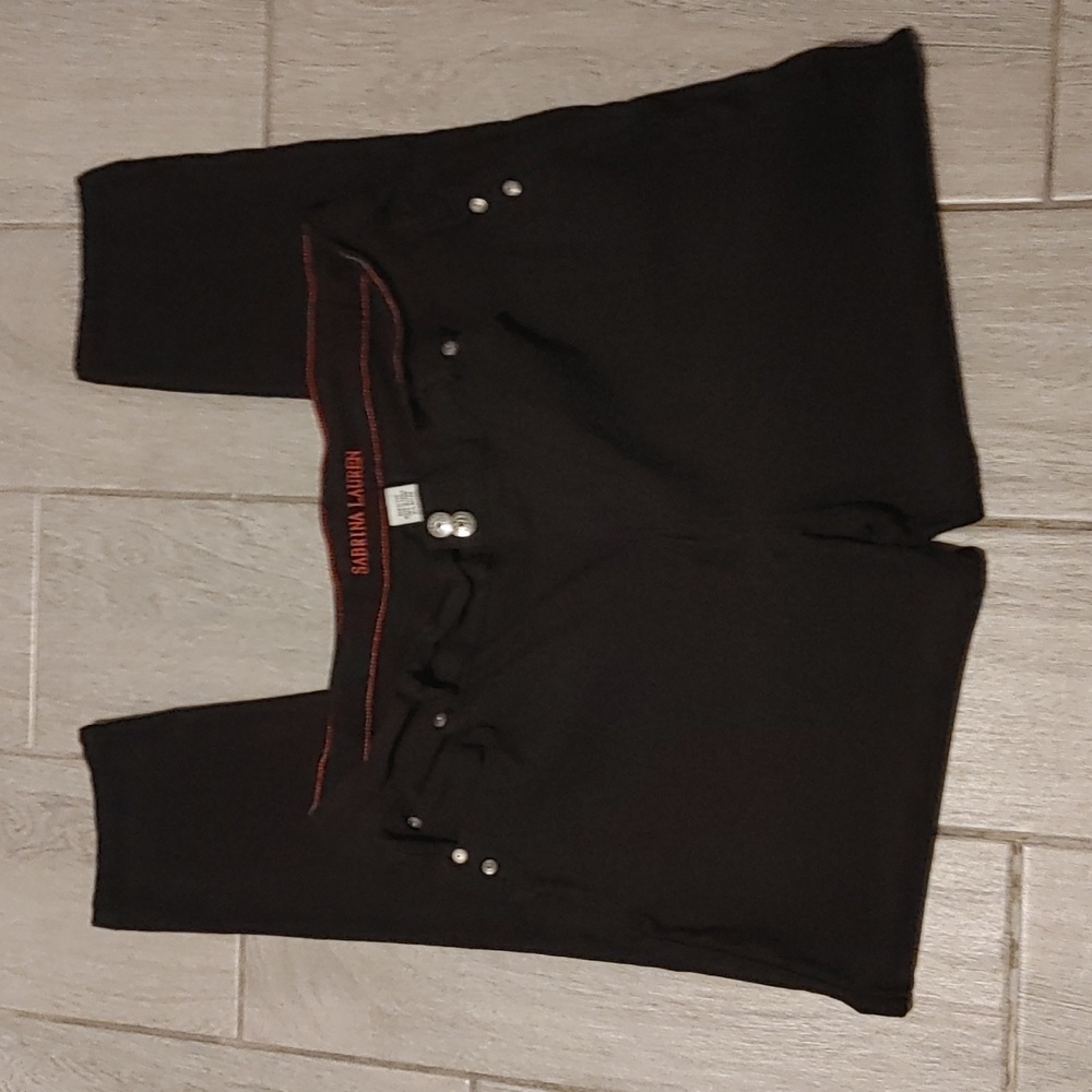 Sabrina Lauren Pants Women's 20 Wide Black Stretch Denim - Picture 2 of 8